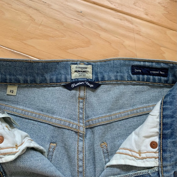 Citizens Of Humanity Demi Cropped Flare Jeans Premium Vintage High Rise Size 23 - Picture 6 of 9
